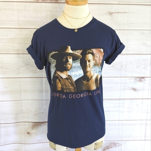 Florida Georgia Line Can't Say I Ain't Country 2019 Concert Tee in Blue Sz Small - Picture 1 of 5